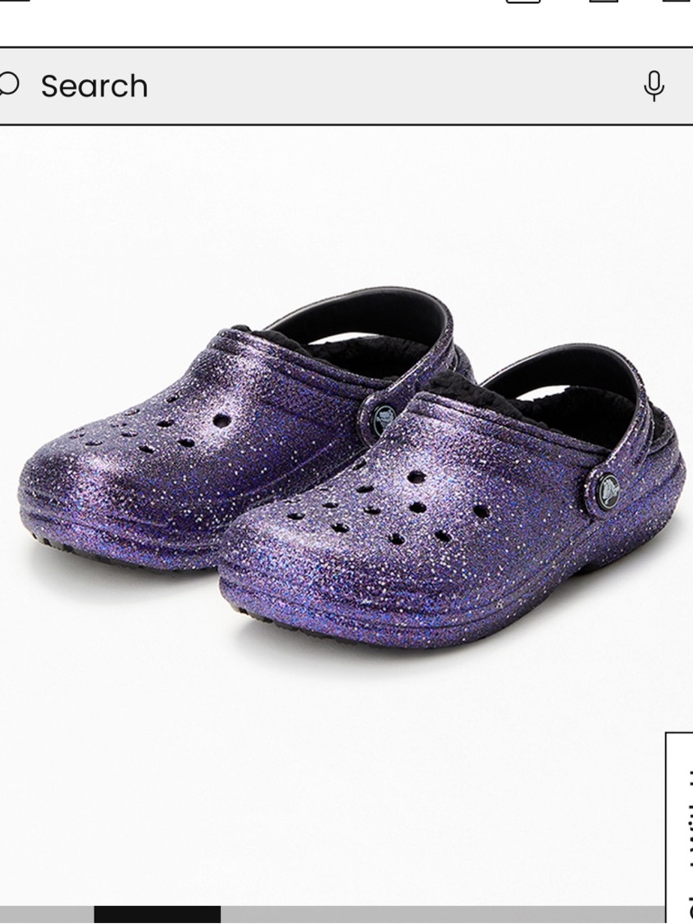 Crocs Kids Classic Lined Space Glitter Glow In The Dark clogs size 13